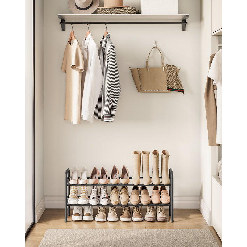 Expandable Shoe Rack, 2-Tier Metal Shoe Shelf Storage, Adjustable Shoe Organizer, Free Standing Shoe Rack For Entryway, Closet, Doorway, Easy Assembly