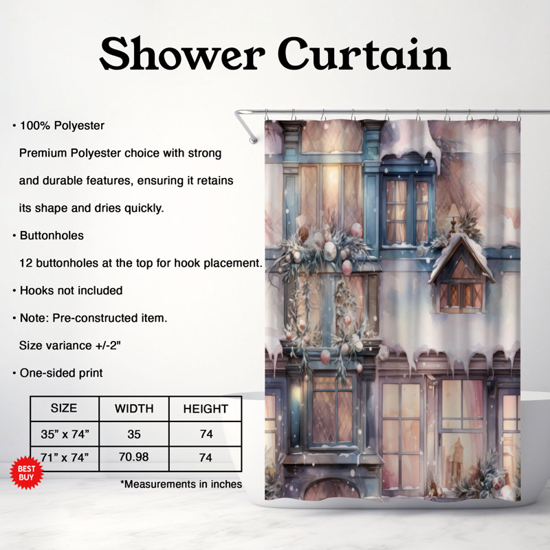 Rideau de douche Holiday Lights - Premium, H 74 po x l 71 po