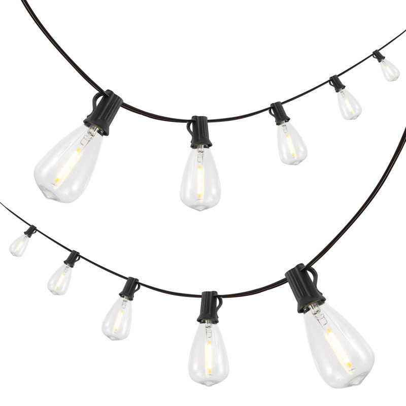 10' Outdoor 10 - Bulb Standard String Light (End to End Connectable), Black, Clear