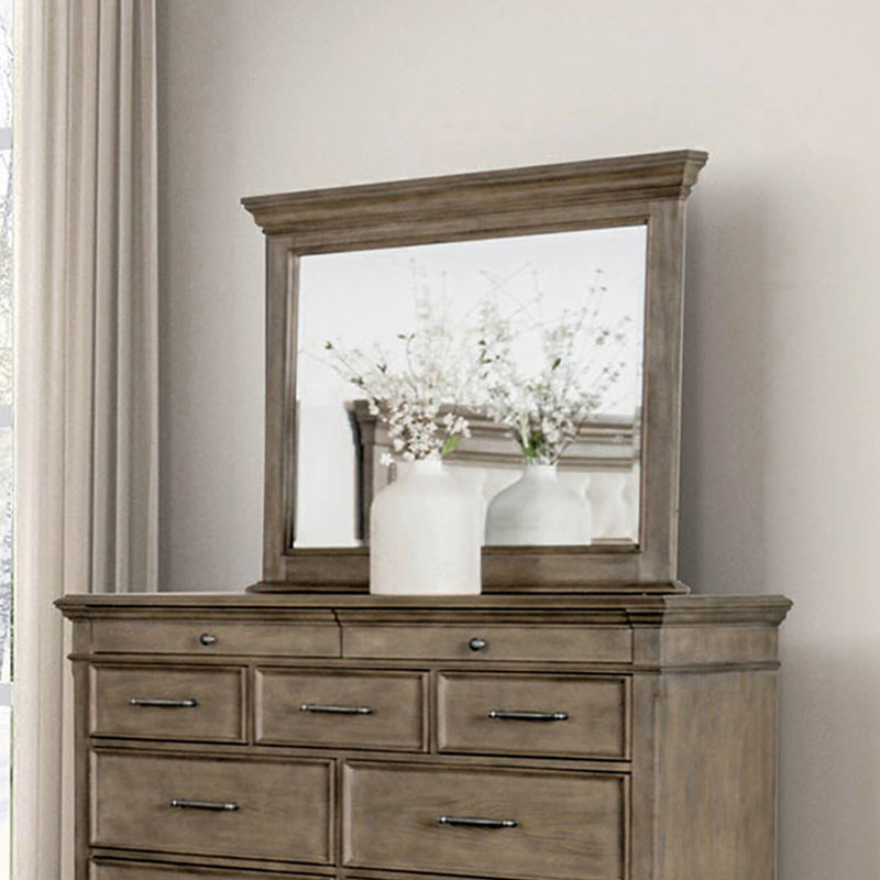 46.4"W Transitional Mirror, Aged Oak
