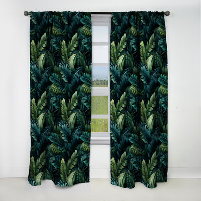 Moody Tropics Moody Patterns I - Floral Curtain - Blackout Floral Curtain - 1 Panels
