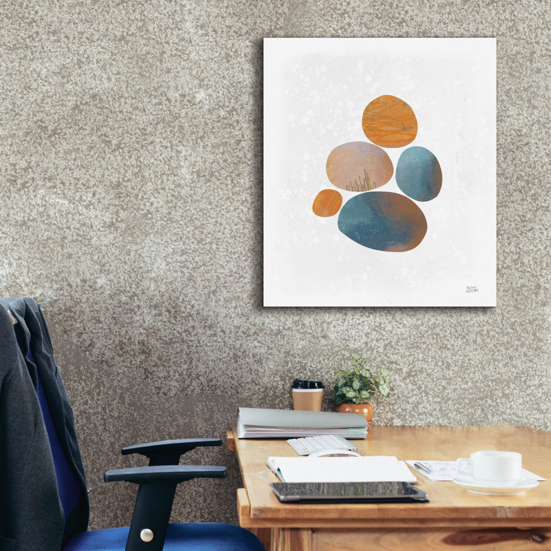 «Collage Stones 2» par Melissa Averinos, art mural sur toile, H 30 po x l 26 po x P 1,5 po