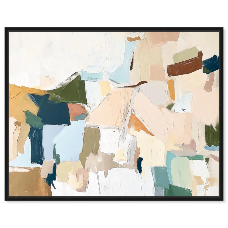 Pastel Mixture Canvas Modern Abstracts par , Structure noire, H 17 po x l 21 po
