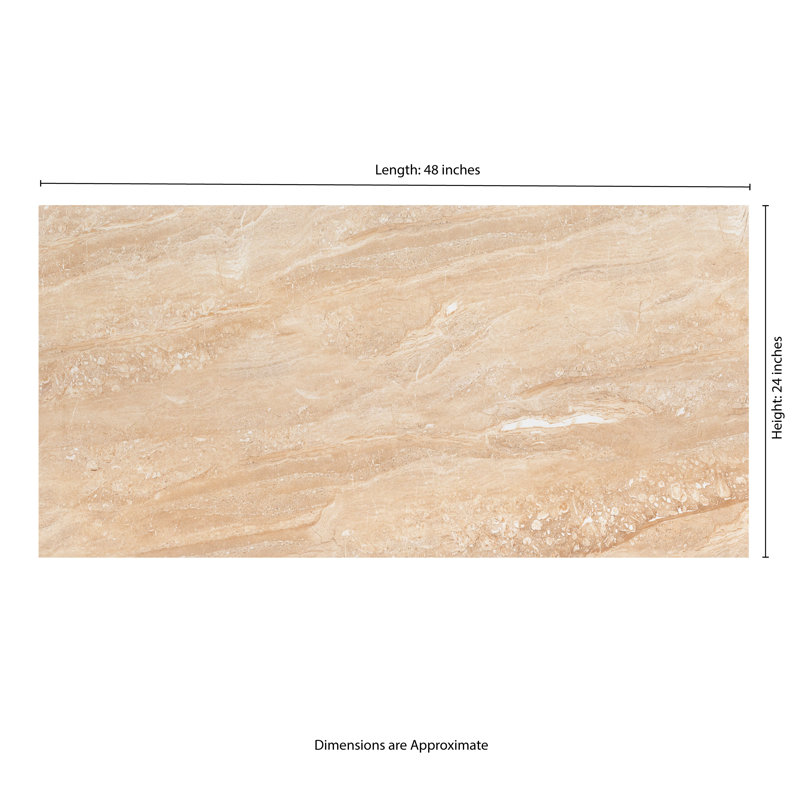 Azira 24 in. x 48 in. Polished Porcelain Stone Look Floor and Wall Tile, Aurume