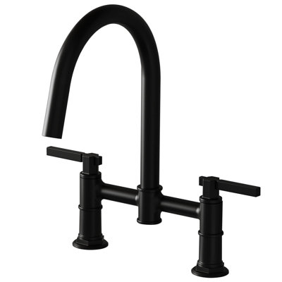 Robinet de cuisine moderne à 2 poignées à fixation sur le comptoir à 2 trous avec robinet pivotant sur 360 ° Modern