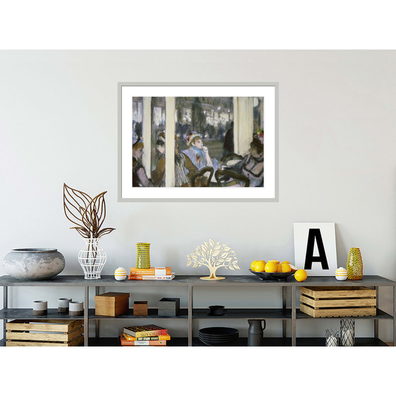 «Women on a Cafe Terrace» par Edgar Degas, impression giclée encadrée, H 13,32 po x l 16,75 po