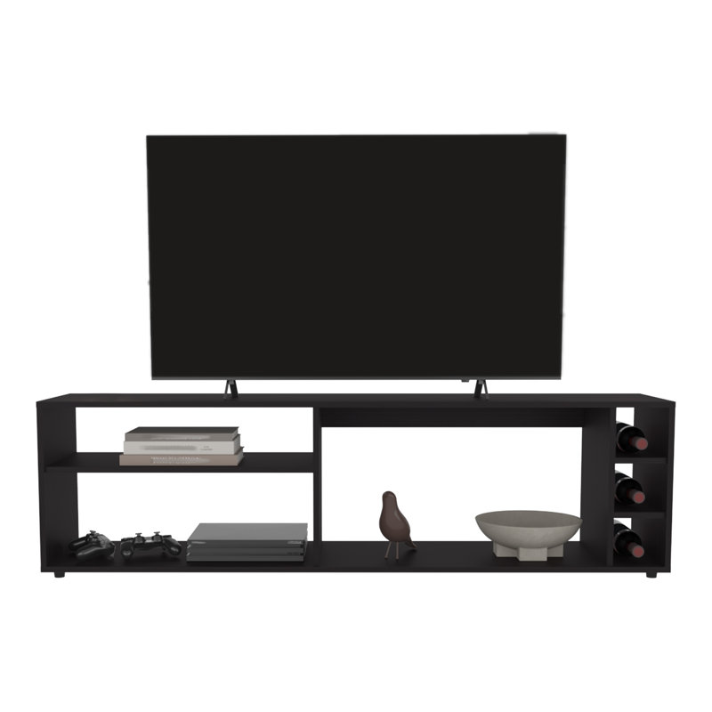 Meuble télé, 6 tablettes, capacité de 60 po, Brun