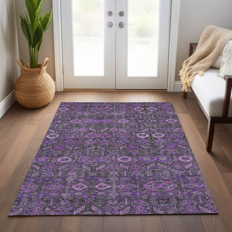 Jurnee Washable Floral Indoor / Outdoor Rug, Rectangle 8' x 10'
