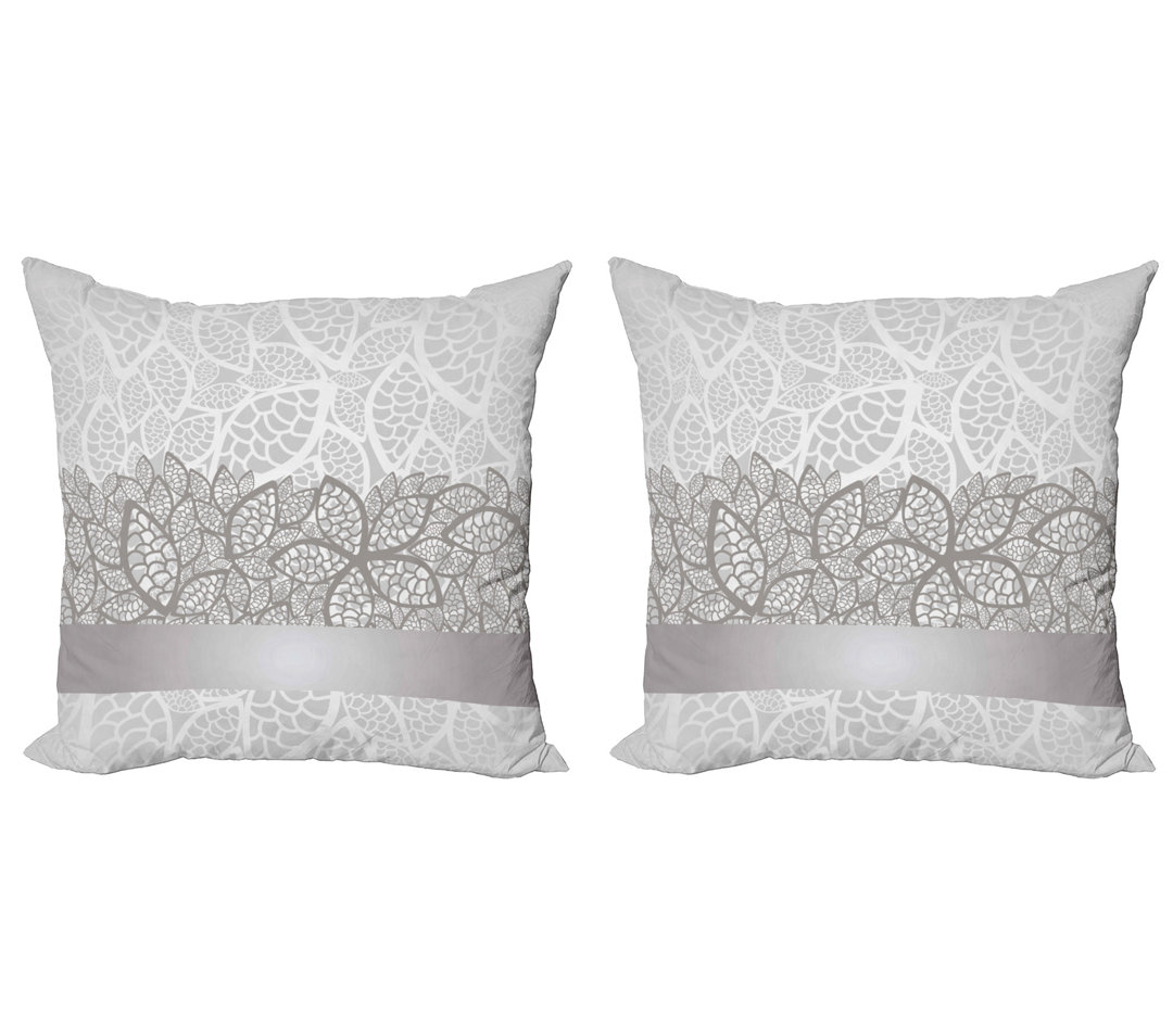 Dekokissen Kissenbezug, Lace Inspired Floral, Grau, Grau Hellgrau Weiß