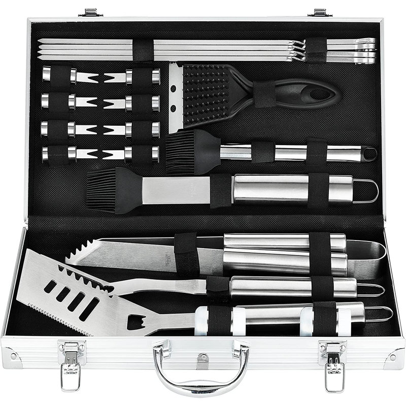 Ensemble d'outils en aluminium 21 pièces, Argent