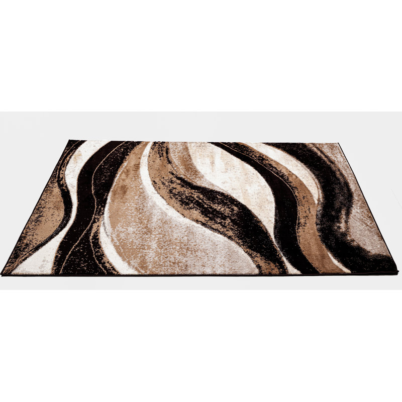 Abstract Area Rug, Brown, Rectangle 200 x 290 cm