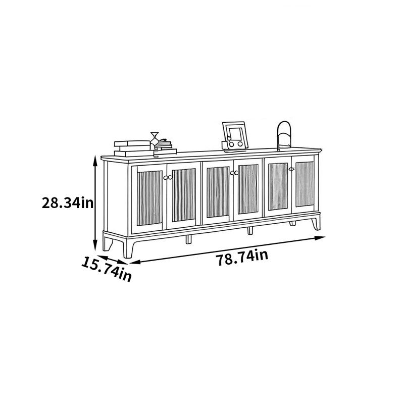 Solid wood retro style TV stand
