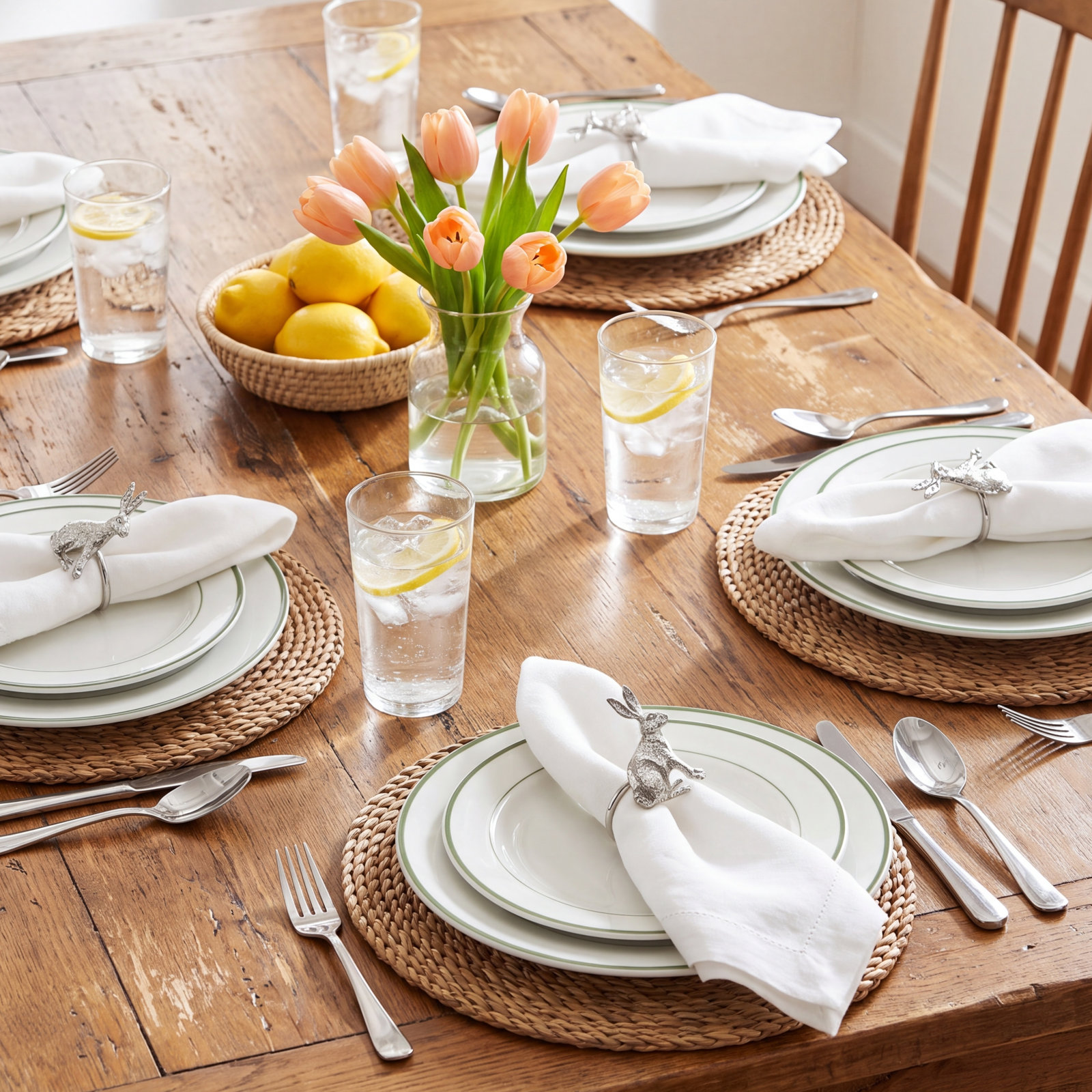 Silver Rabbit Napkin Rings, Silver