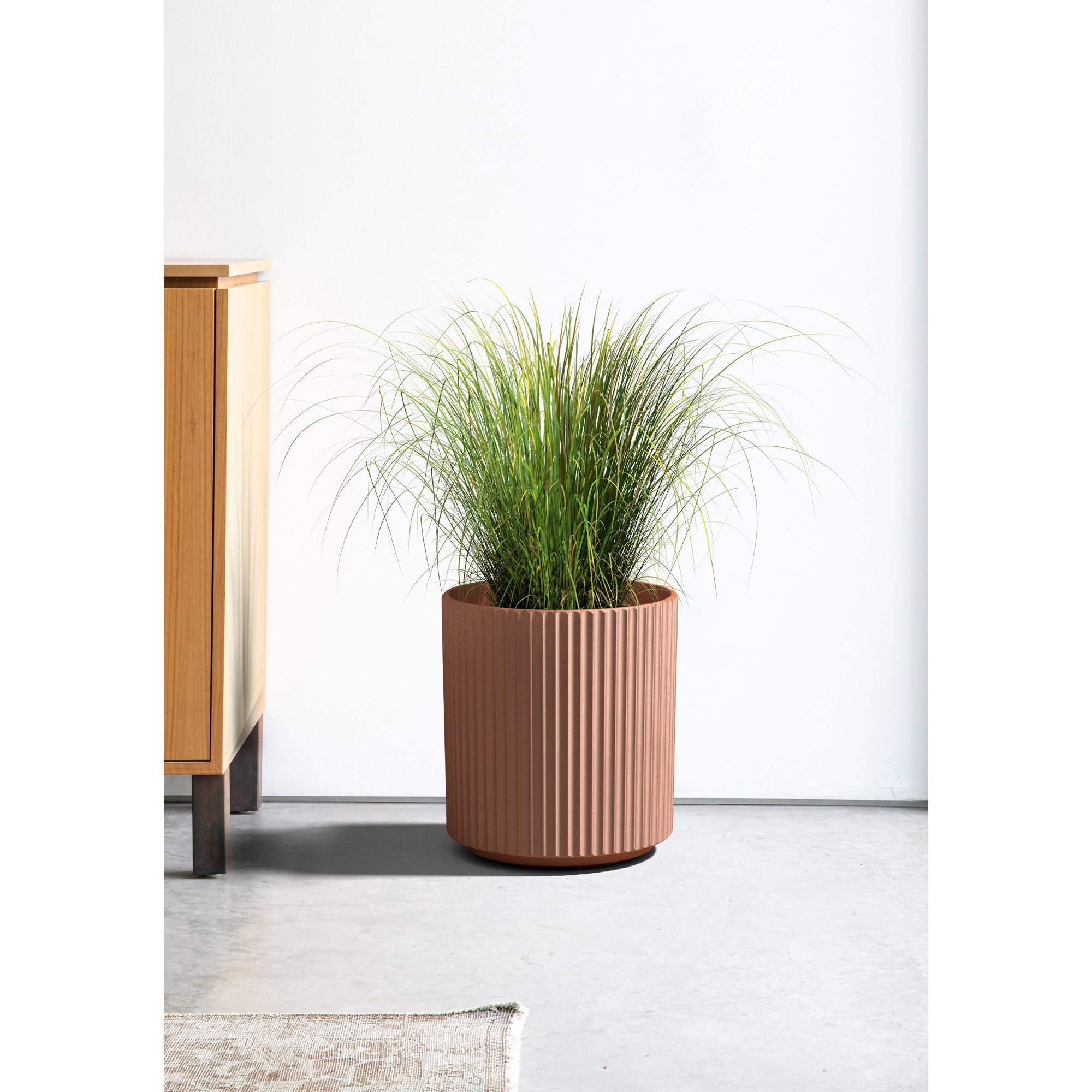 Demi Series Round Planter, 2, 16" H x 14.75" W x 14.75" D, Terracotta
