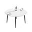 Table de salle à manger moderne en pierre artificielle ronde avec pieds en métal noir - peut accueillir 6 personnes. (Seulement tables, pas de chaises)-1815365973-1819217098