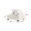 Coussin de coin moderne en velours côtelé crème, soutenu par des pieds, coin détente recouvert de velours côtelé, look contemporain, note moyenne
