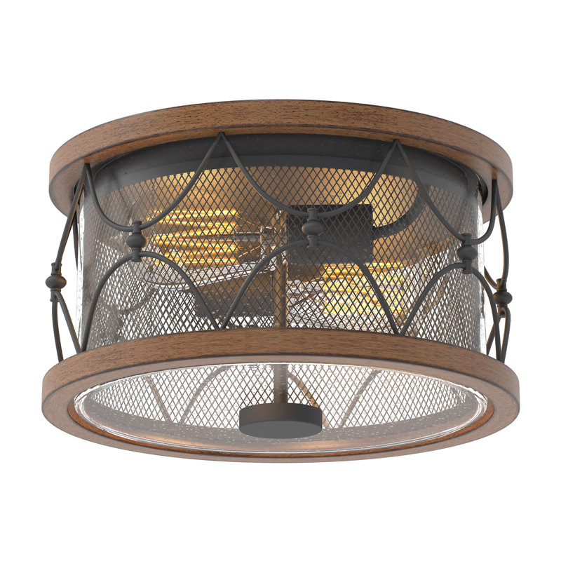Inlight 2-Light Farmhouse 13''W Outdoor Flush Mount Ceiling Light, Bulb Not Included