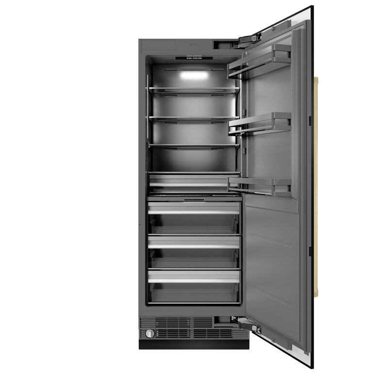 ZLINE Autograph Edition 30 in. 16.7 cu. ft. Column Refrigerator with Graphite Gray Interior and Accents