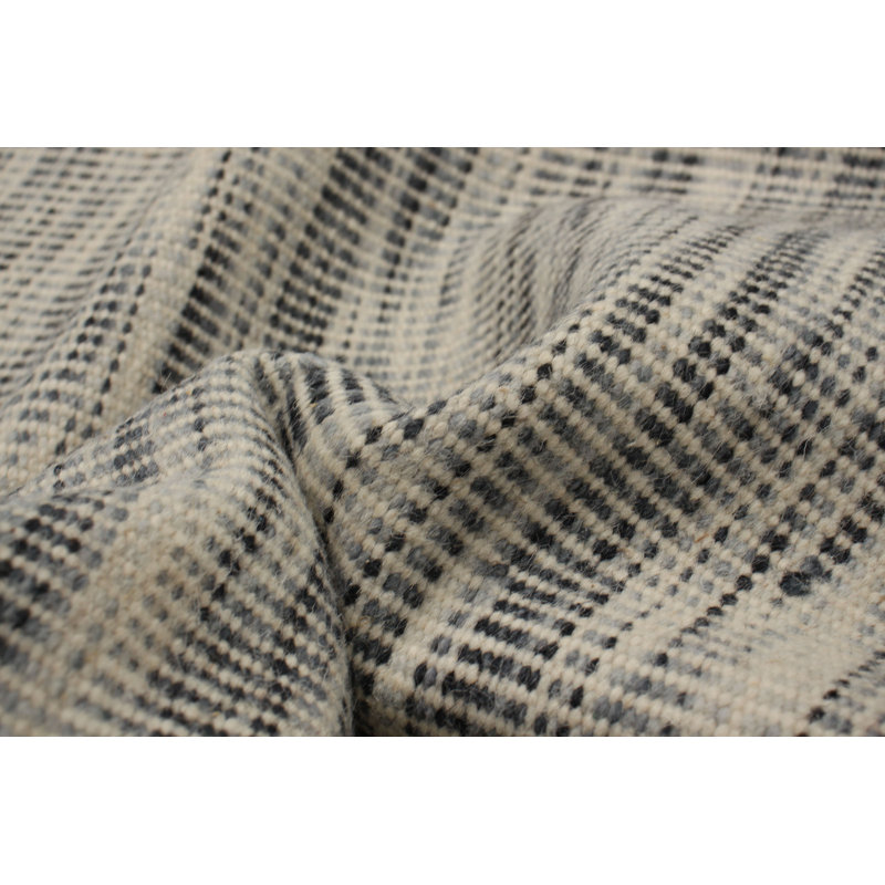 Tapis oriental crème en laine tissé à plat à la main à la main de 5 pi 1 po x 8 pi Terrytown