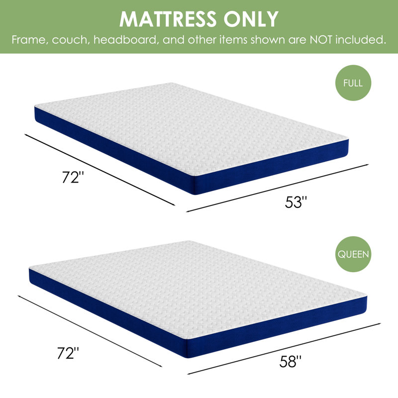 4 Inch Medium Memory Foam Mattress for Sofa Beds, Sleeper Sofa Bed Mattress Replacement - MTTRESS ONLY, Queen, 4"