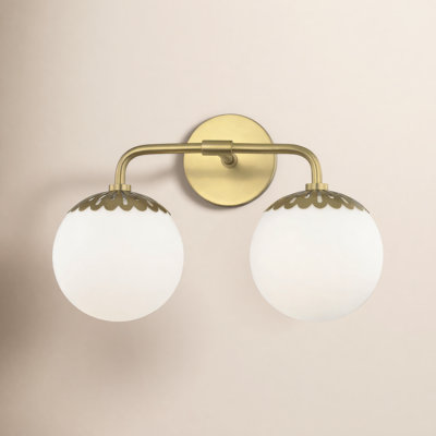 Deniaud 2 Light Frosted Vanity Light