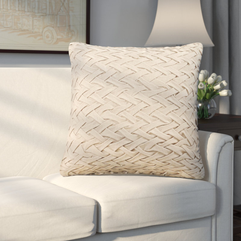 Borislav Cotton Throw Pillow, Taupe, 20" H x 20" W x 4" D