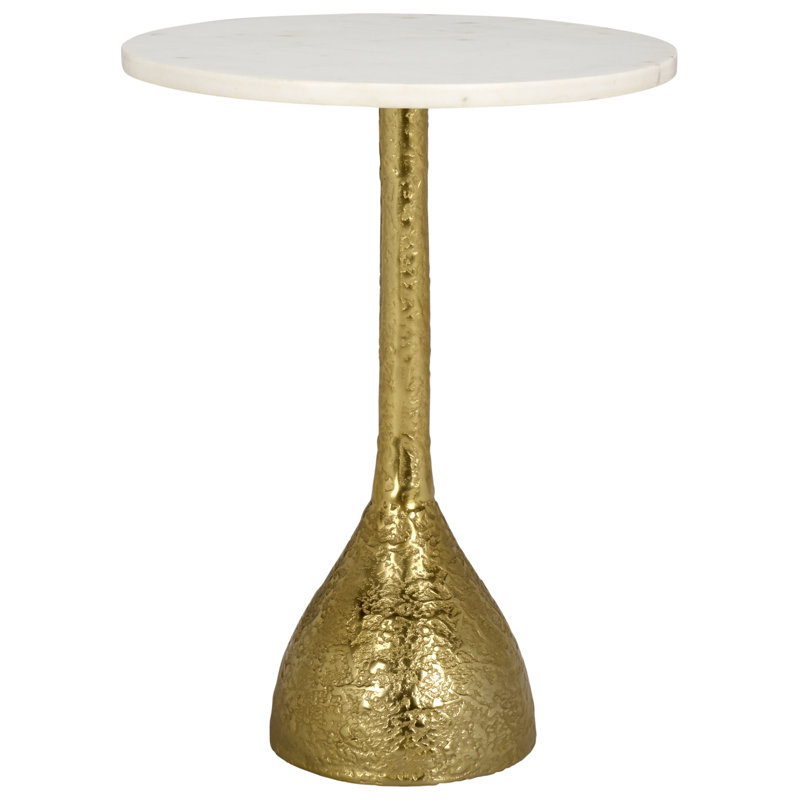 Table d'appoint Avanni, White, Gold