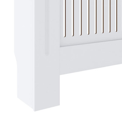 Radiator Cover with Top Storage Shelf, Heater Cover, MDF, 55.5-80.7''x7.5''x32.1'', White