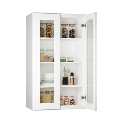 Armoire murale standard en contreplaqué HOMEIBRO Design, prête à assembler, style Shaker, blanc, 61 cm (L) x 30,5 cm (P) x 106,5 cm (H)