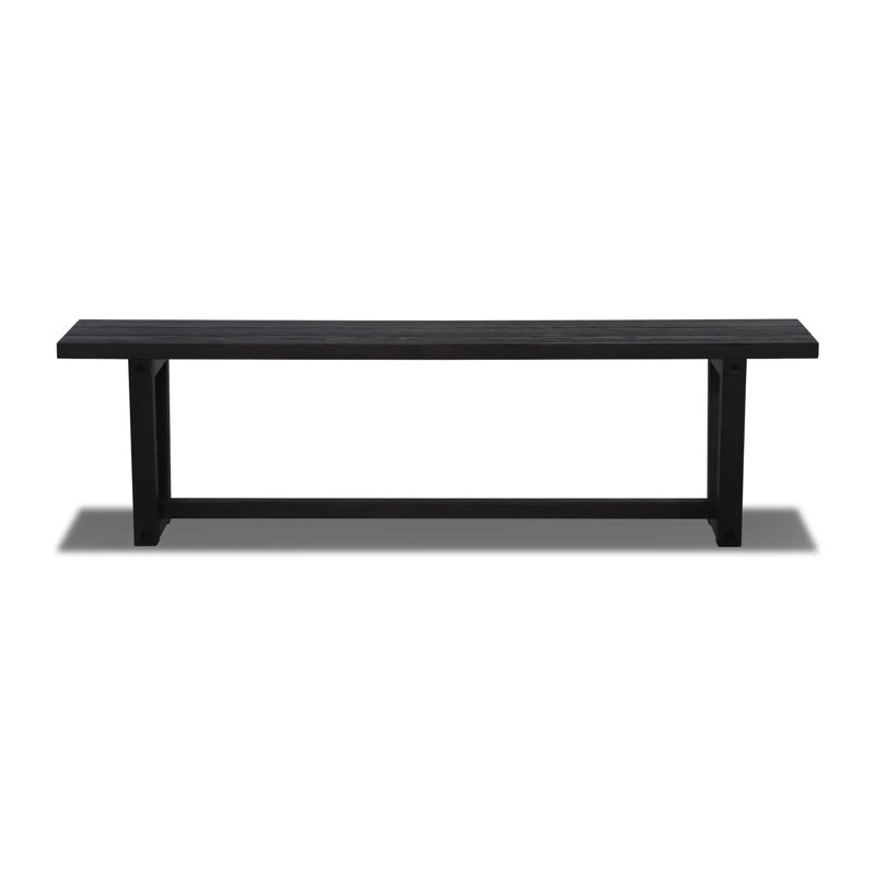 Cascais Dining Bench with Industrial Base, Black Oak