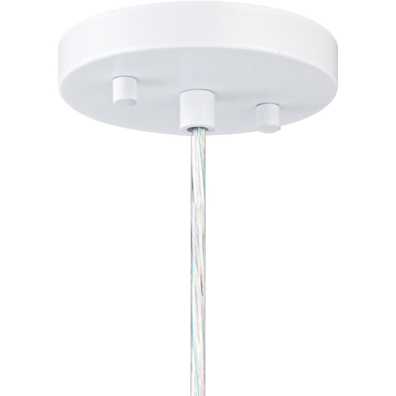 #61175-03-1,Adjustable 1LT Indoor Pendant,Metal Matte inside.7"Wx9"H., White
