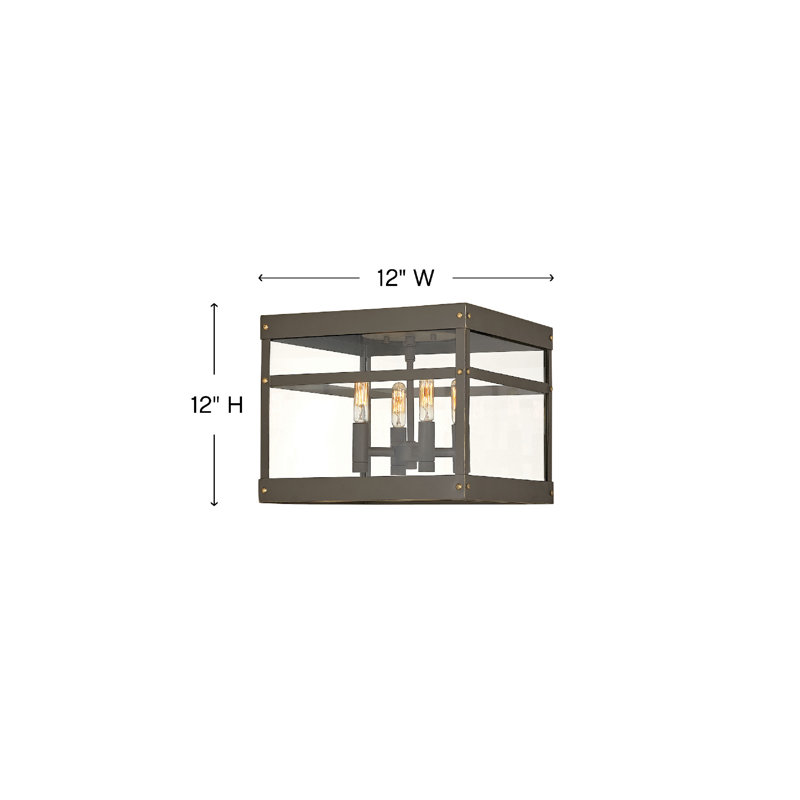 Porter 4-Light Outdoor Flush Mount, Oil Rubbed Bronze