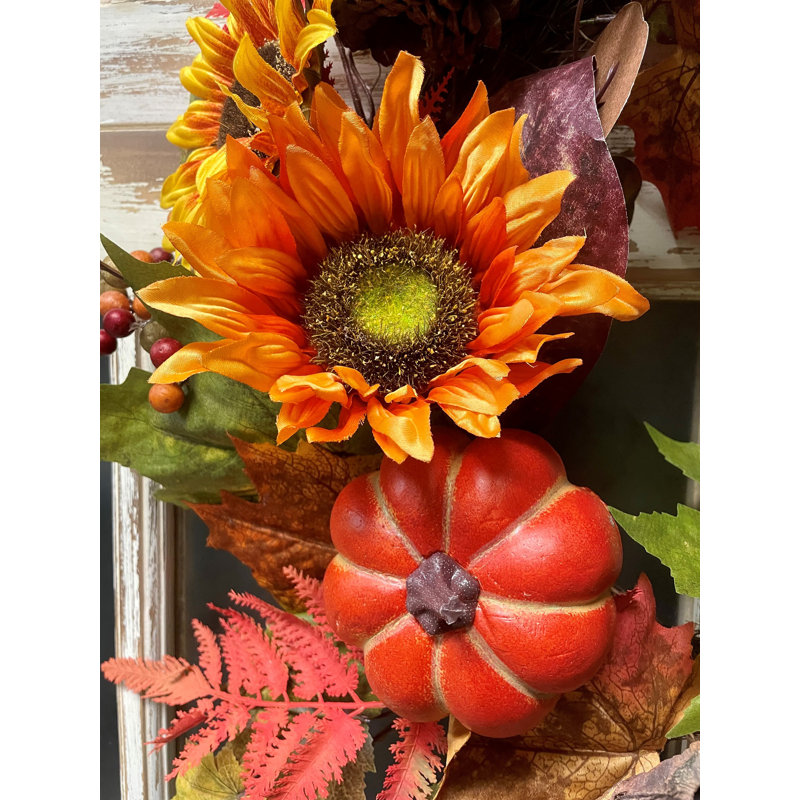Couronne de polyester d'automne 24 po
