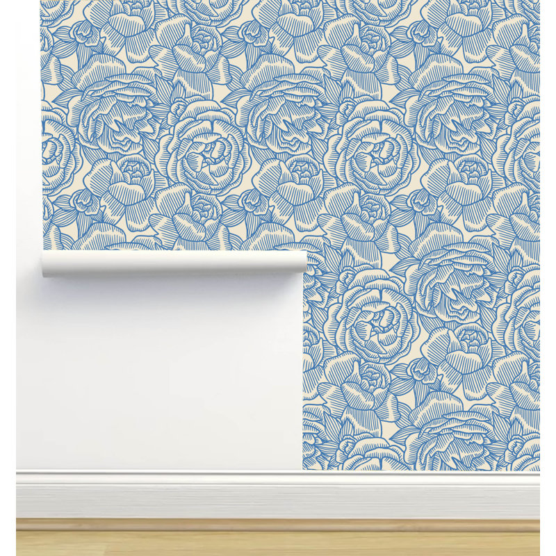 Rouleau de papier peint adhésif texturé L 6 pi x l 24 po Amy MacC Ready Designs, Bleu