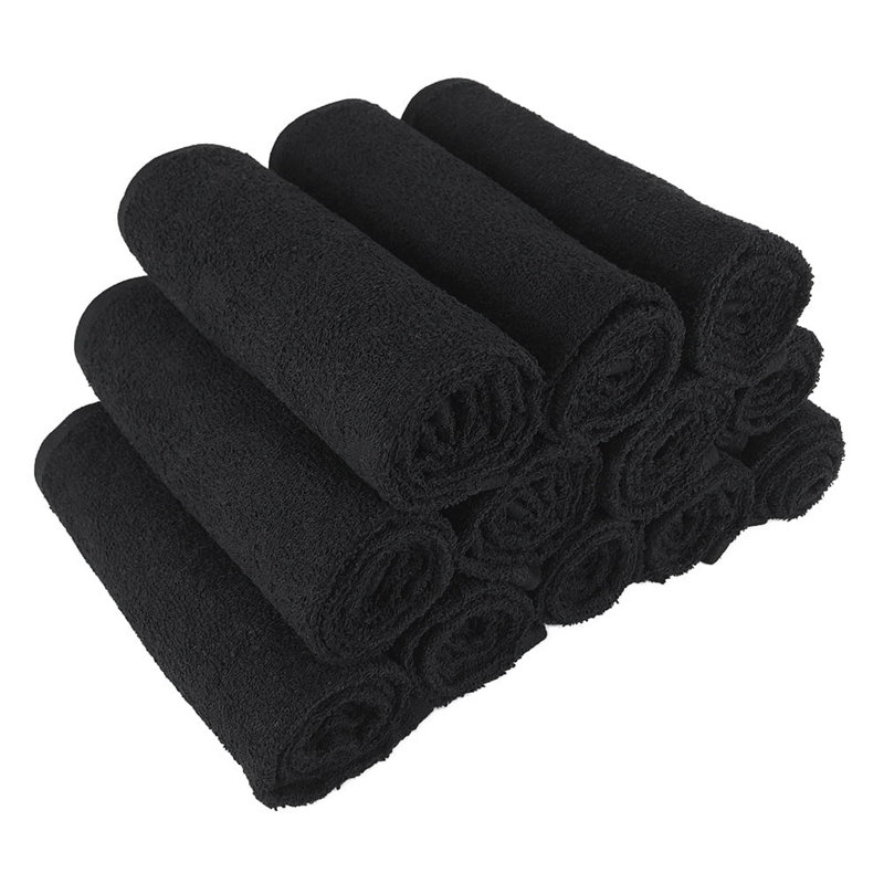 Essuie-mains 100% coton Shirli, Noir