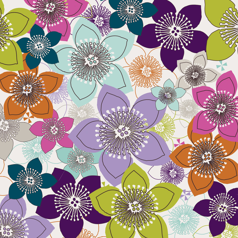 Boho floral I, H 30 po x l 30 po x P 1,25 po