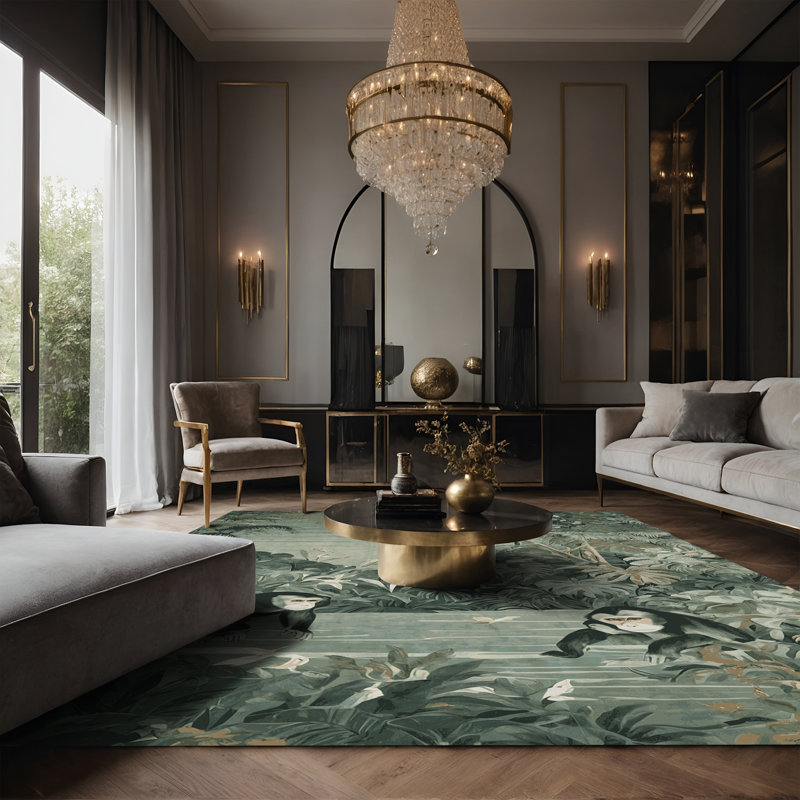 Tapis vert soyeux et moelleux, Rectangulaire 3 pi x 5 pi