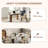 63" Modern Rectangular Writing Desk, Beige Sintered Stone Top, Meeting Desk With Solid Wood Legs