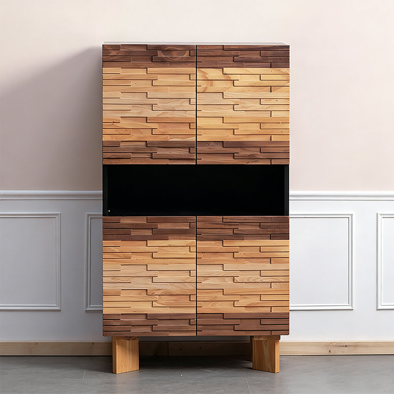 Modern Walnut Solid Wood Accent Cabinet