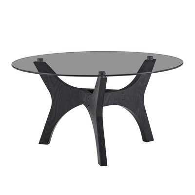 31.5" Glass Coffee Table, Mid-Century Modern Style