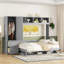 Grand lit escamotable mural avec placard et tiroirs-1508809430