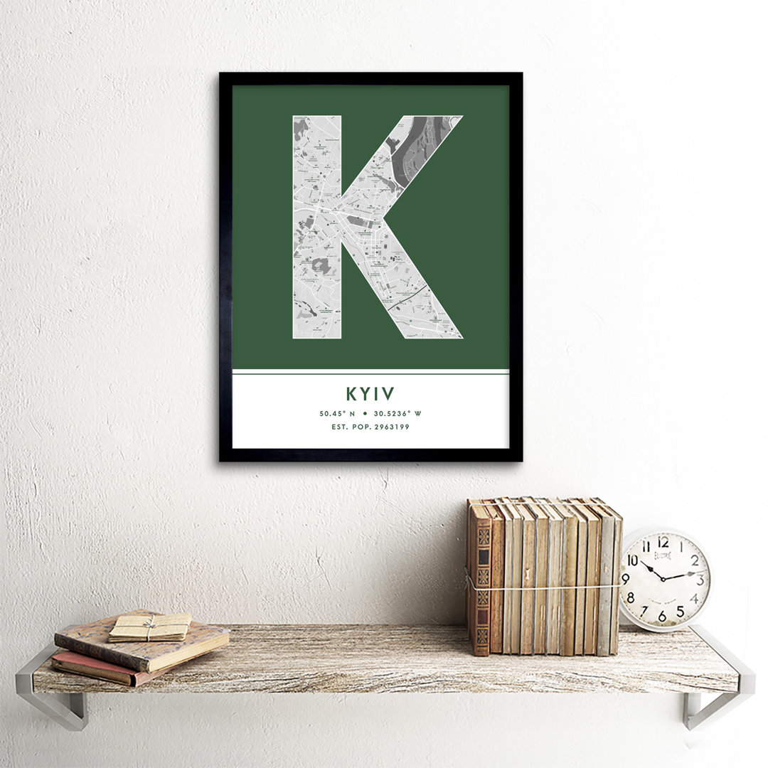 Kyiv Ukraine City Map - Picture Frame Typography