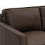 Canapé Alyvia 85,8 po en cuir pleine fleur marron avec accoudoirs carrés