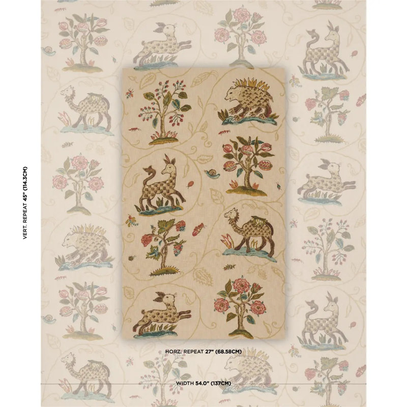 La Menagerie Fabric, Cream