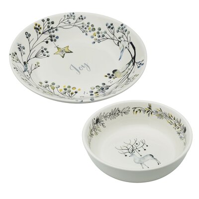 Fitz and Floyd Noel Noir 2 Pieces Holiday Serve Bowls, 10 and 8-Inch, Multicolored -  5279583