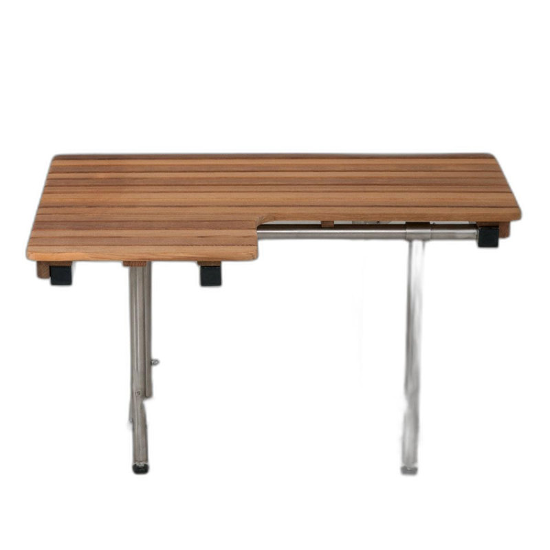 18" X 36" Brown Teak Wall Mount Rectangular Shower Bench