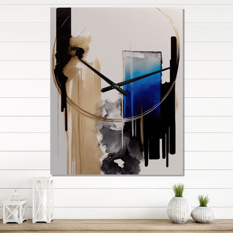 Minimalist Abstract II - Horloges murales modernes, H 40 po x l 30 po x P 1 po