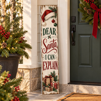 Panneau de véranda et panneau incliné Dear Santa I Can Explain - 36 po