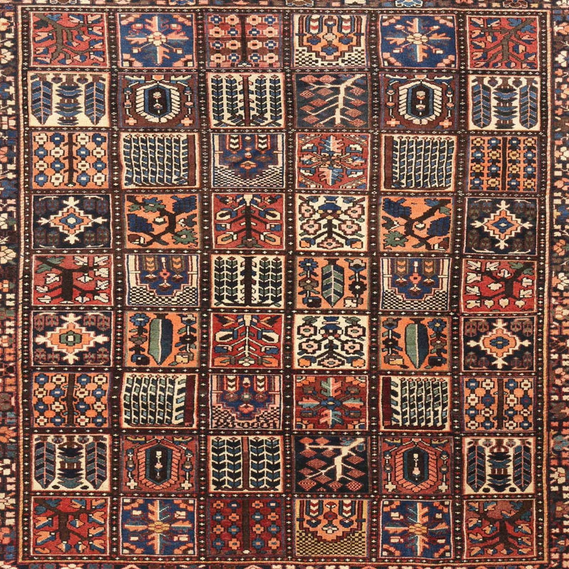Tapis patchwork rouge / orange / noir, Rond 6 pi