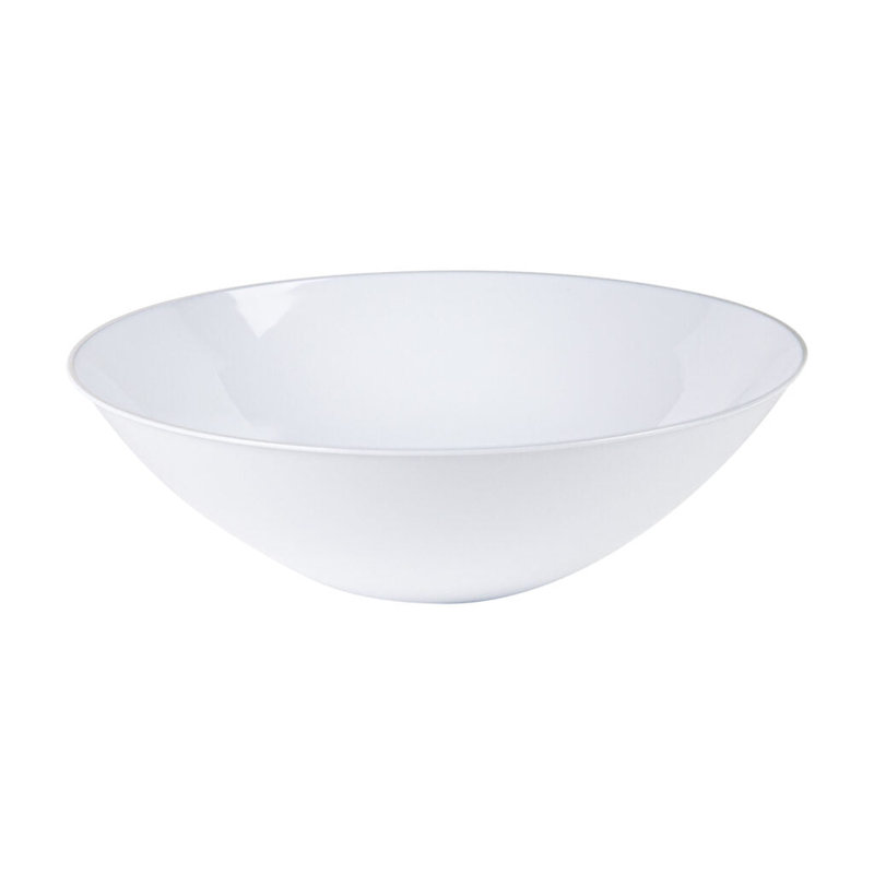 Bols ronds en plastique blanc 16 oz avec bordure argentée Ecoqualité pour 80 invités